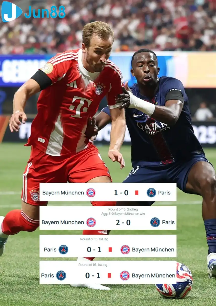 PSG toàn thua và không ghi nổi bàn thắng trong 4 trận gần nhất gặp Bayern Munich tại Champions League.